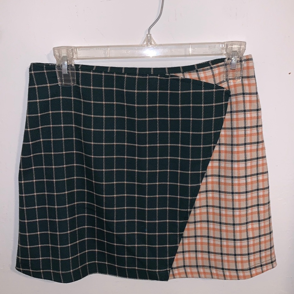 Green and Yellow Plaid Mini Skirt from Urban Outfitters